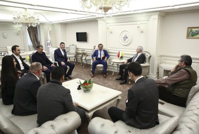 FİLİSTİNLİ İŞ İNSANLARI YATIRIM FIRSATLARINI GÖRÜŞTÜ