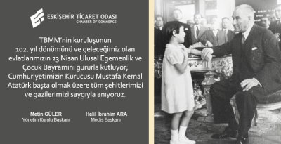 ÇOCUKLARIMIZIN VE EGEMENLİĞİMİZİN BAYRAMI KUTLU OLSUN