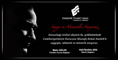 CUMHURİYETİMİZİN KURUCUSU ATATÜRK’Ü MİNNETLE VE ÖZLEMLE ANIYORUZ