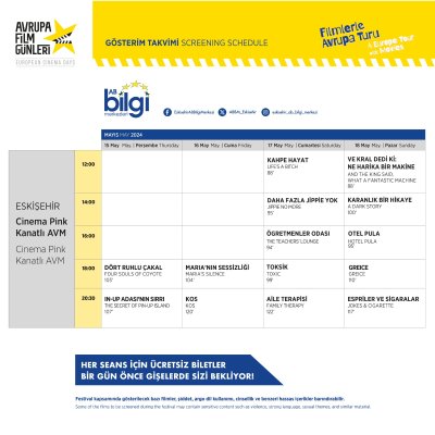 AVRUPA FİLM GÜNLERİ, ESKİŞEHİR’DE 15 MAYIS’TA BAŞLIYOR
