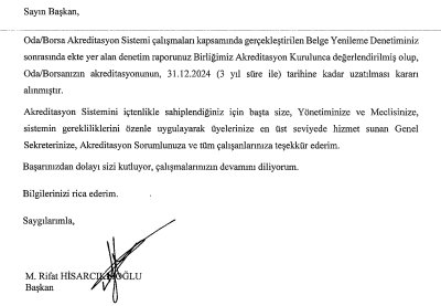 ETO’NUN MÜKEMMEL HİZMET KALİTESİ YENİDEN TESCİLLENDİ