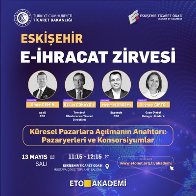 E-İHRACATIN BAŞARILI İSİMLERİ ETO’DA GERÇEKLEŞECEK ZİRVEDE BULUŞUYOR