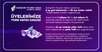 ETO ÜYELERİNE TOBB NEFES KREDİSİ MÜJDESİ